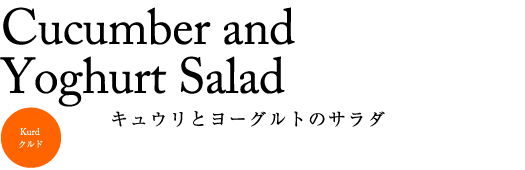 Cucumber and Yoghurt Salad キュウリとヨーグルトのサラダ